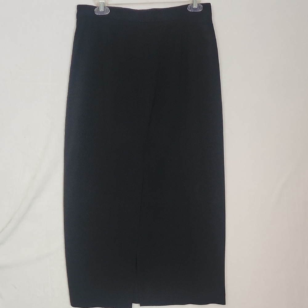 Dkny Black Midi Pencil Skirt high waistline Petite Size 10P Vintage - Picture 3 of 9
